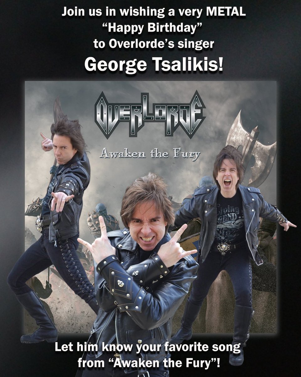 OverlordeMetal's tweet photo. Join us in wishing a very METAL “Happy Birthday” to Overlorde’s singer George Tsalikis!
Let him know your favorite song from “Awaken the Fury”!
Happy Birthday, George!
https://t.co/czJIMIGz2p
#overlorde #noremorserecords
#heavymetal #powermetal #uspowermetal https://t.co/KJar4OMyNv