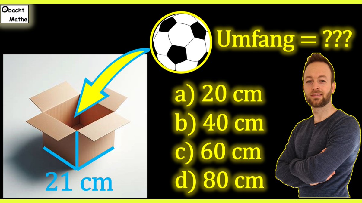 Welchen Umfang kann der Ball maximal haben

youtube.com/watch?v=dQfL74…

#Mathe #brainteaser #Lernvideos #twitterlehrerzimmer #twitterkollegium #lehrerbildung #schule #flippedlearning #rätsel #bayernedu #mathelehrer #twlz #lehrer #matherätsel #quiz