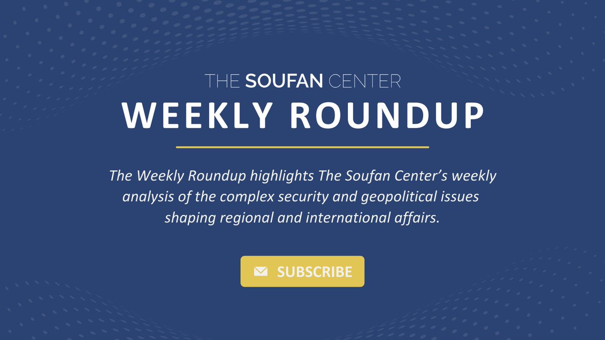 Our #WeeklyRoundup highlights the complex security & geopolitical issues shaping regional & international affairs. This week: 🔵 Iran's influence on Syrian proxies 🔵 North Korea's cyber arsenal 🔵 Border tensions reignite between Armenia & Azerbaijan mailchi.mp/thesoufancente…