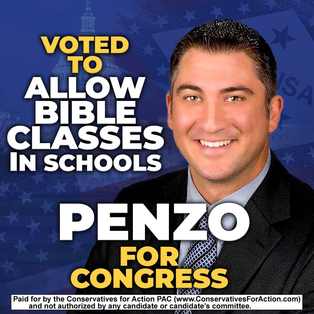 Senator Penzo voted to allow Bible classes in schools. Vote for a candidate willing to stand up for religious freedom, vote Clint Penzo for Congress! #arpx #arnews #AR3 #PenzoForCongress