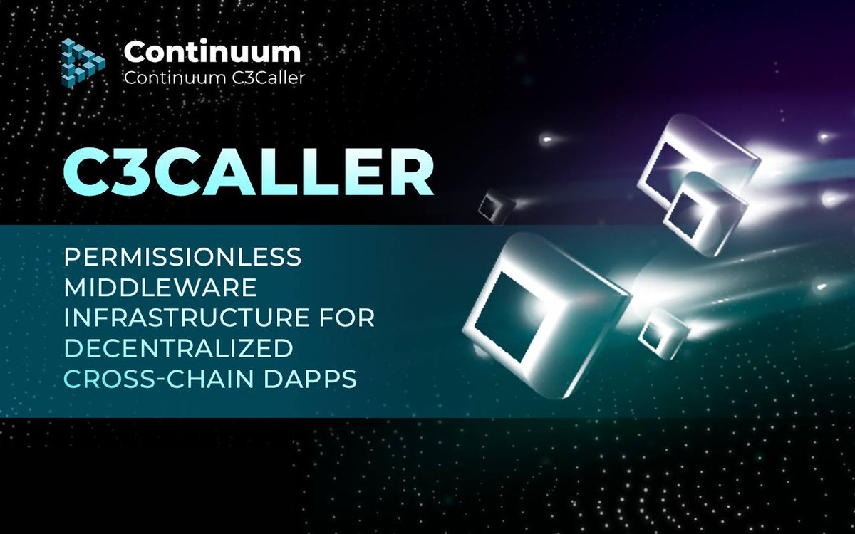 ContinuumDAO's tweet photo. Introducing Continuum’s solution for blockchain interoperability - #C3Caller

🌁 C3Caller is an innovative middleware built on #CTMMPC network, enabling swift and secure message transfers across diverse blockchains, EVM and Non-EVM. Functioning as a proficient message routing system, seamlessly integrating with Continuum's infrastructure, offering a dependable, trustless avenue for executing cross-chain transactions. As a permissionless protocol, C3Caller is easy to access, allowing effortless registration and utilization of its services.

🔥 Early Testnet support chains includes like @ethereum , @arbitrum  , @BNBCHAIN , @Optimism , @0xPolygon... Currently in Devnet, Testnet will be available shortly.