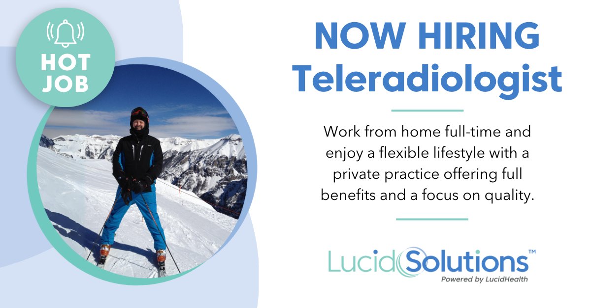 Are you a radiologist looking for flexibility and work-life balance? *Remote position *M-F with flexibility on start/end times *1 weekend per month Details: shorturl.at/cnH35 #radjobs #radcareers #radres #radfellows #pediatrics #ClearlyTheFuture #PoweredByLucidHealth