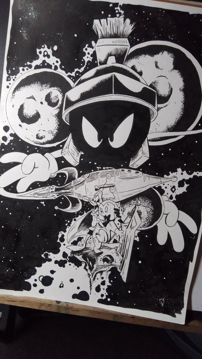 would anyone like to buy the og Marvin the martian art ill let it go for £100 plus shipping Dms are open Reposts appreciated ty1 #art #artforsale #ogartforsale #pinup #cartoon #Mavinthemartian #commissionsopen