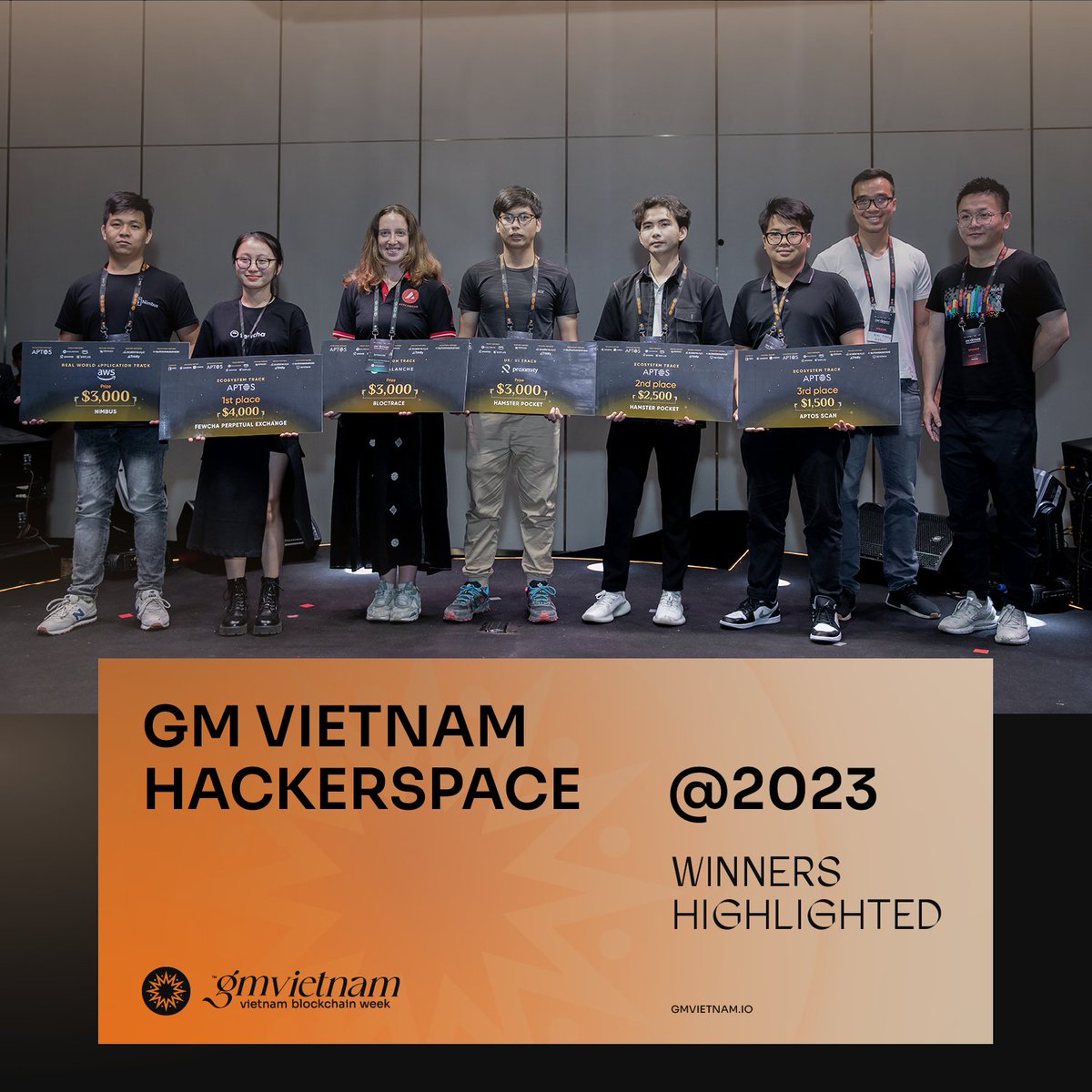 🏆Let's review the winning teams at HackerSpace #GMVN2023!

After a 6-week contest, these outstanding participating teams were selected by a panel of experienced judges.

Don't forget to follow GMVN 2024 for the latest updates on our next HackerSpace.

📍gmvietnam.io