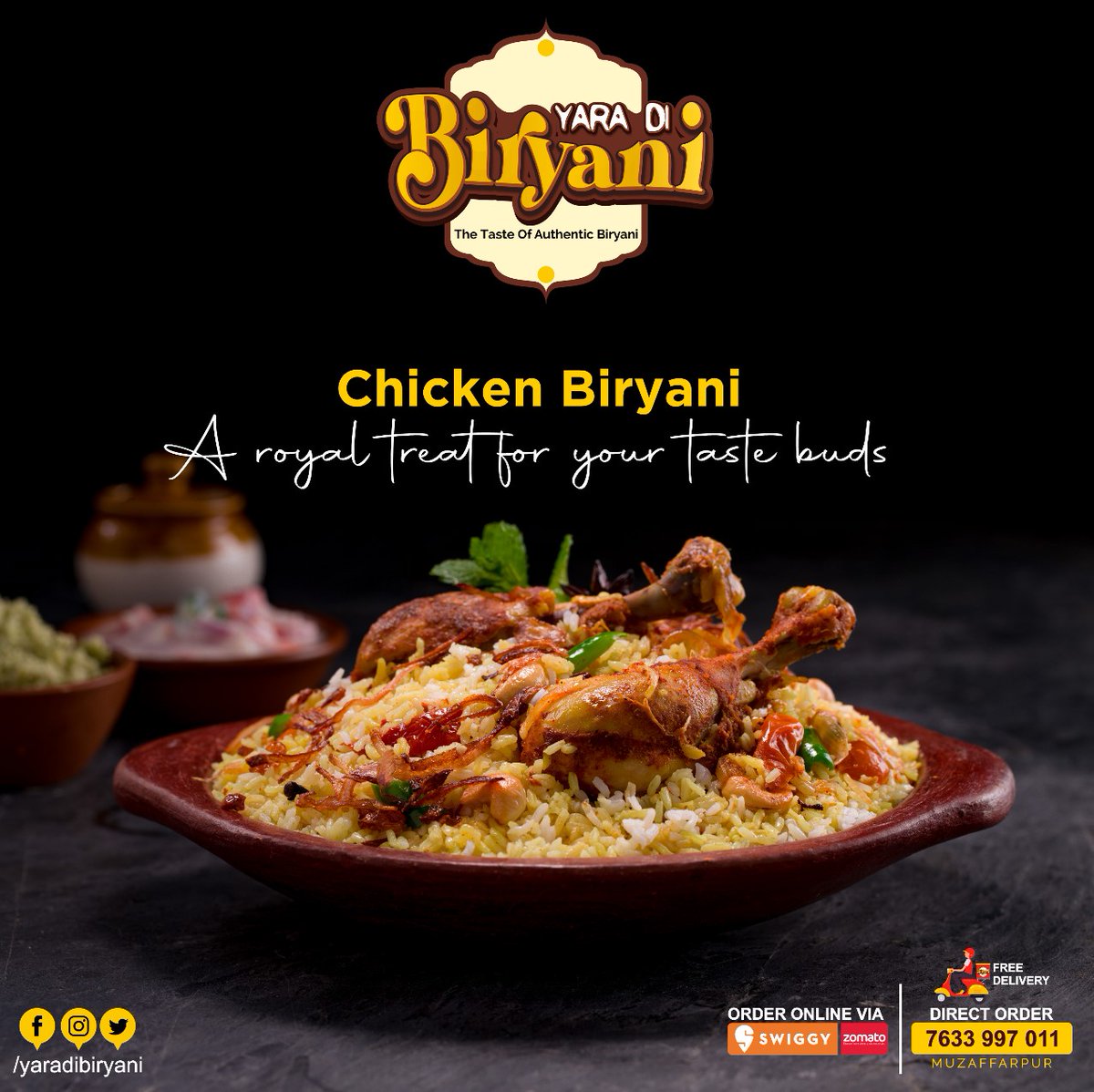 Chicken Biryani..
A royal treat for your taste buds..
.
.
#ydb #yaradibiryani #yaradibiryanimuzaffarpur #yaradibiryanikitchen #ydbcloudkitchen #guestway #guestwayfoodandhospitality #food #biryani #chickenbiryani #indiancusine