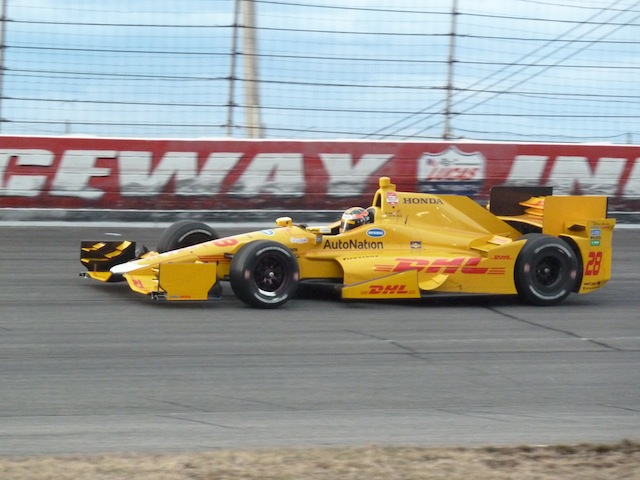 Matt Brabham 🎂 in Ryan Hunter-Reay's Andretti Autosport Honda-powered Dallara during a filming day at the Lucas Oil Speedway in Indianapolis back in 2015