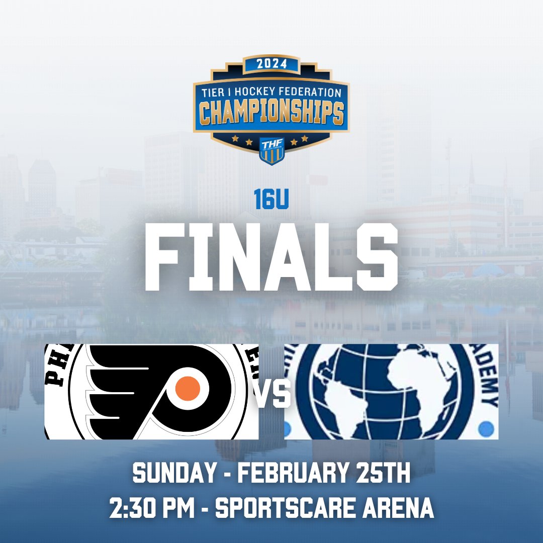 T1HockeyFed's tweet photo. 16U Championship Finals Match Up
@flyerseliteaaa vs @americanhockey2

📌 THF Championships
📅 Feb 23-25, 2024
📍 New Jersey
🌐 https://t.co/ZkBhdOx8eg https://t.co/0myYyfsD5g