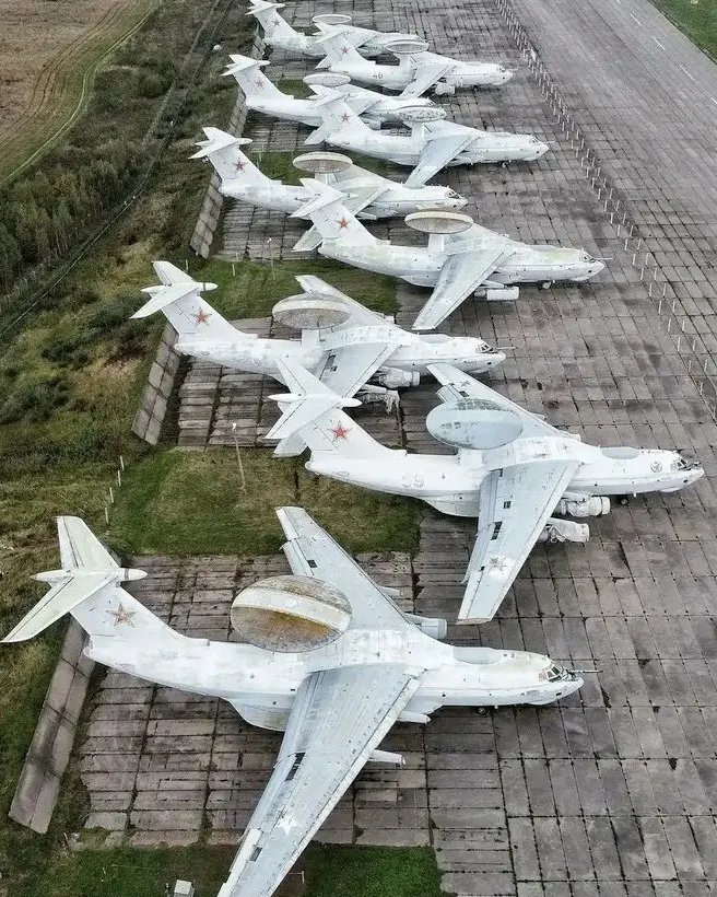 In past months ukrainians have downed 2 russian A-50 (AWACS) planes. Here is specialy image for those who think that they have many more left. Most of remaining are rotten: