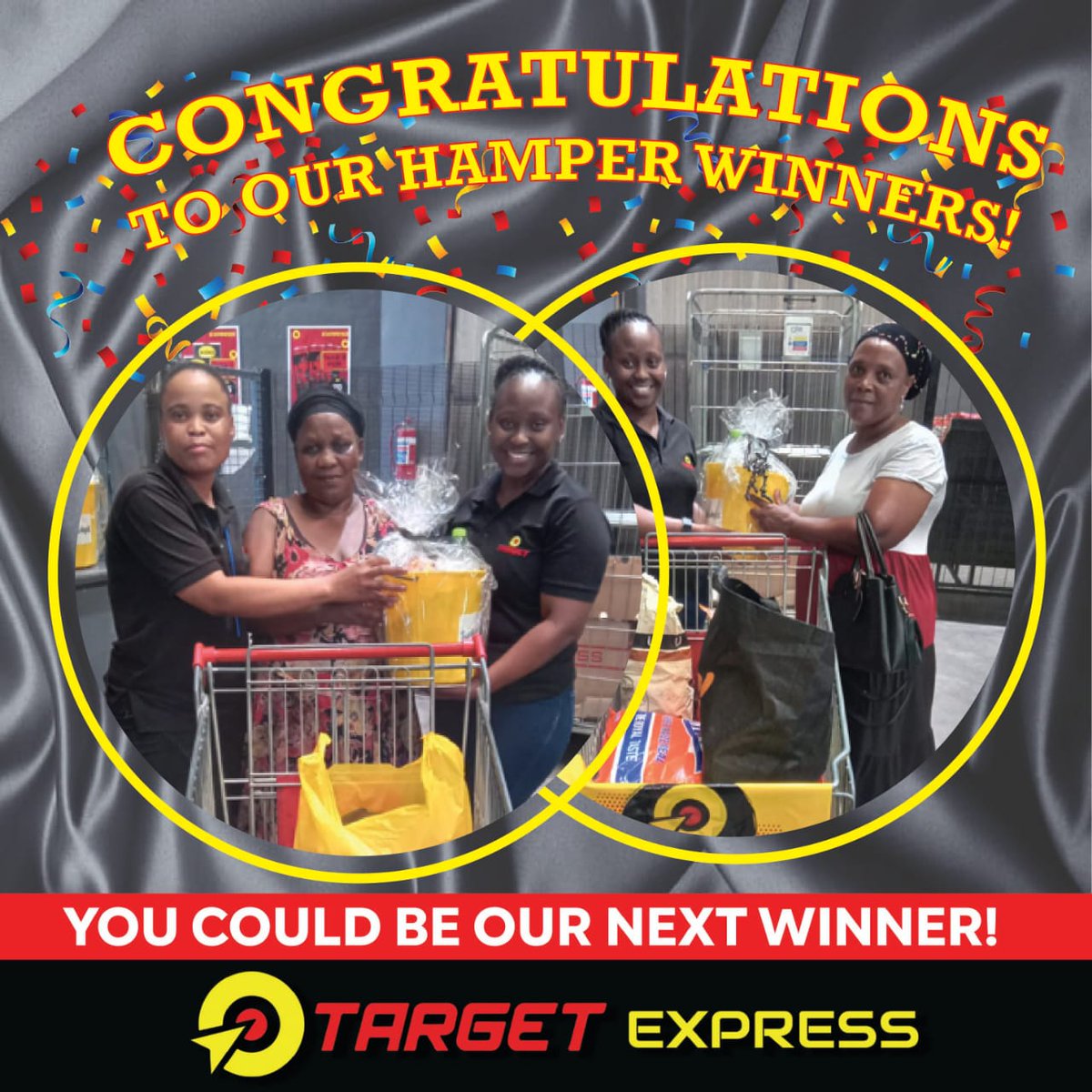 targetcnc's tweet photo. π΄π― Congratulations to Our Winners π―π΄
Everyday Low Prices...
π― Buy for R1000 or more & stand a chance to WIN A HAMPER...!
YOU could be our Next Winner!
Prices Valid while Stocks last.
#Target #express #targetexpress #targetexpressecrossini #targetsupermarketmayville https://t.co/0SNi8WdNco