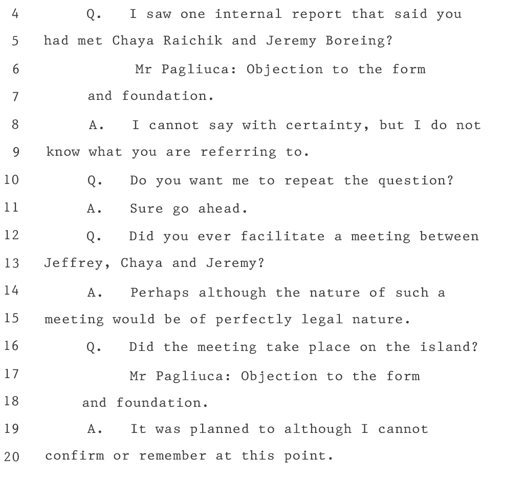 🚨 BREAKING: Leaked transcripts from Ghislaine Maxwell's deposition reveal Chaya Raichik may have been in contact with Jeffrey Epstein.

According to transcripts, the accused may have visited his island as well.