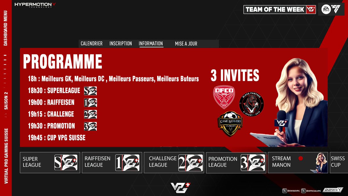 RDV dès 18h, pour une émission <a href="/SwissVPG/">VPG Switzerland 🇨🇭</a> ! 

Classements, équipes de la semaine, tirage de la cup, interviews, ...

➡️twitch.tv/tite__manon