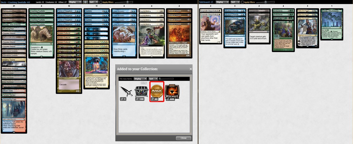 won the saturday night challenge with 5c rhino

martr❌❌
le✅✅
mirror✅✅
prowless ✅❌✅
4c✅❌✅
scales❌✅✅
esper goryo❌❌
(sneak into 8th)
Top 8
temur rhinos ✅❌✅
r7 rematch ❌✅✅
finals zoo✅✅