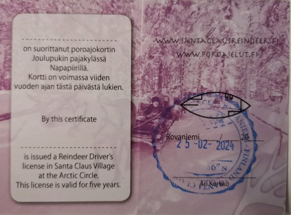 Is this the set? 
46 years ago I got a provisional driving licence.
44 years ago I got my full driving licence.
Last year I got my drone flying and operators licence.
Today I finally got my Reindeer Drivers Licence.