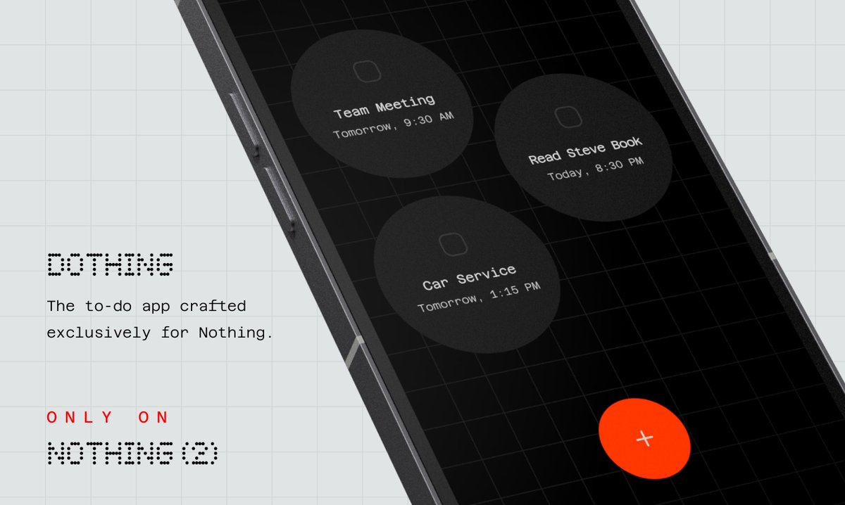 to_dothing's tweet image. The to-do app crafted exclusively for #nothing 
Available soon on Phone(2)