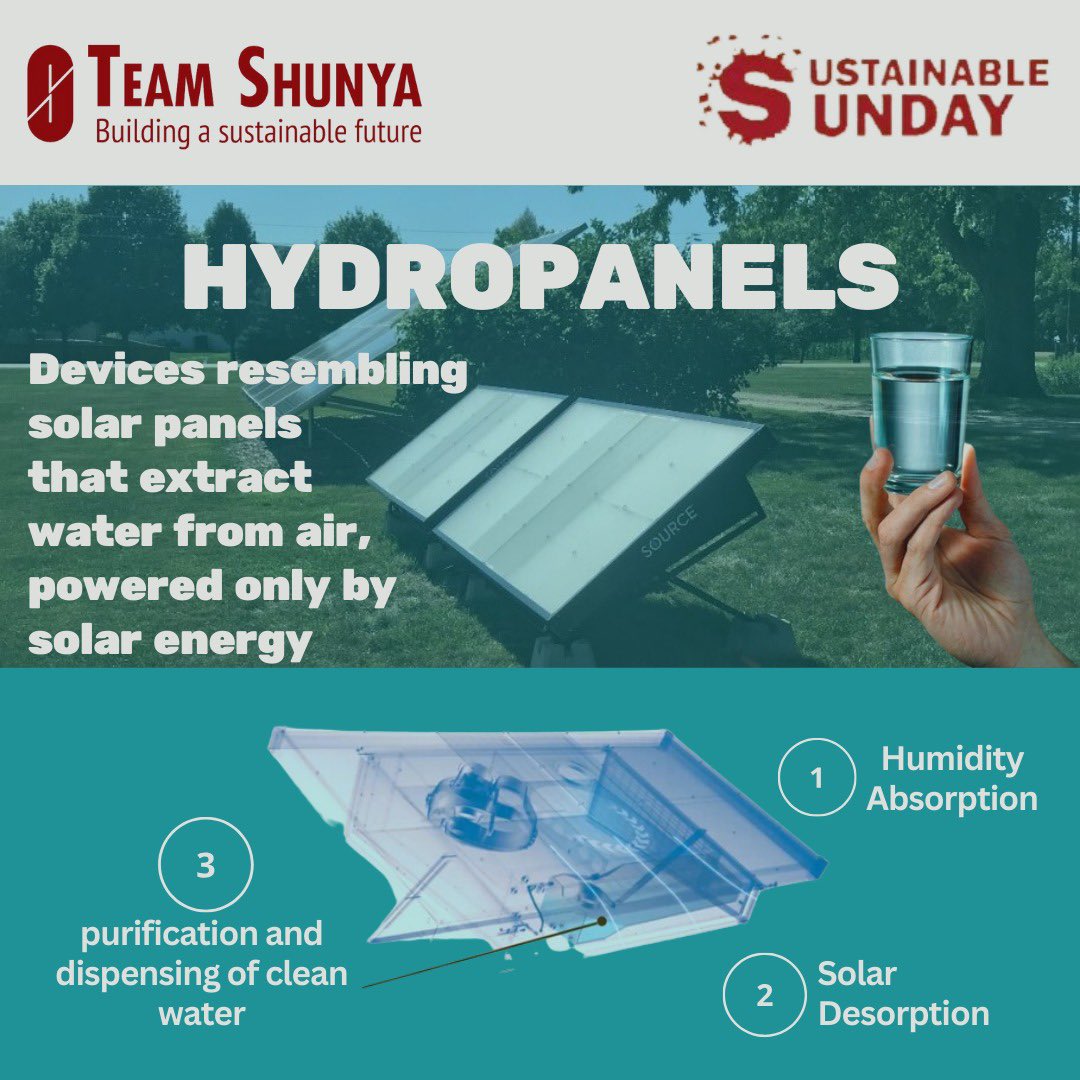 Hydropanels are a leading-edge technology for providing drinking water. Endorsed by Bill Gates as a 'clever idea,' he closely watches and invests in their development. 
For interesting peeps, follow the link: theconservationfoundation.org/hydropanels/
#SustainableSunday #TeamSHUNYA #Hydropanels