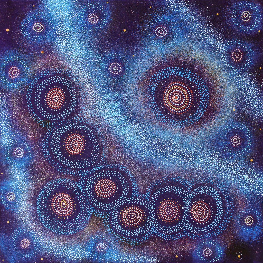 Indigenous Australian artist 
Alma Nungarrayi Granites, Star or Seven Sisters Dreaming, 2016 #WomensArt