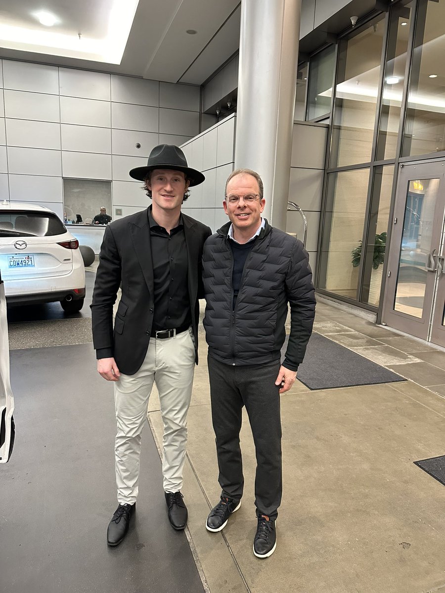 Topshelf_TSSM's tweet photo. West coast trip concludes with the @mnwild in Seattle to face the @SeattleKraken. Great to see Canner and @JakeMids last night post game. #EliteClientele #TopShelfHockey https://t.co/aDA26cYtSR