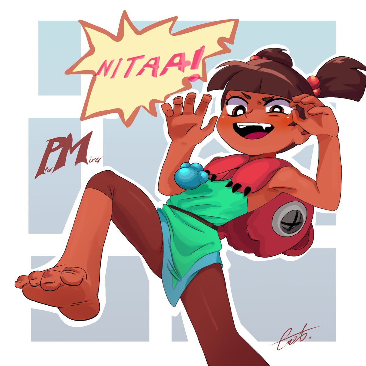 pearmixer's tweet photo. Im back!! 
I was bored so i drew nita!

#BrawlStars #BrawlStarsArt #brawlstarsfanart #nita #fanart #FYP #digitalart #ibisPaintX #ibispaint https://t.co/yTISfycaPF
