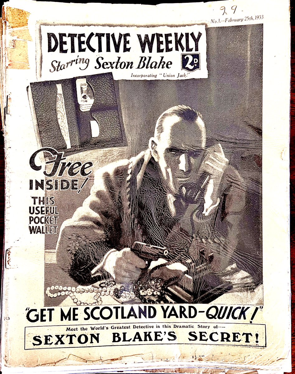 CatoCrane's tweet photo. Large #Collection of #Detective Weekly featuring #SextonBlake Inc. No 1 Feb. 5th 1933 to be offered in lots of 12 @Sextonblake1 @shrewsmorris @EverRotating @VintageMags @vinmagarchive @SextonBlakeBake @detectiveweekly @CrimeStoryMedia @BookDuke @YarnallKate @thesaleroom @NCA_UK https://t.co/OYHLgpPUVU
