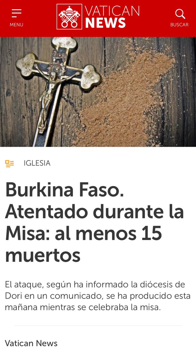 PRafaelLC's tweet photo. Asesinaron esta mañana a 15 hermanos nuestros (por ahora) mientras celebraban la Misa de domingo. ¿Quién frena esta insistente masacre perpetrada por terroristas islámicos, en especial durante todo el siglo pasado y el presente? ¿Cuándo acabará? Oremos por quienes nos persiguen https://t.co/okrIkNZlhV