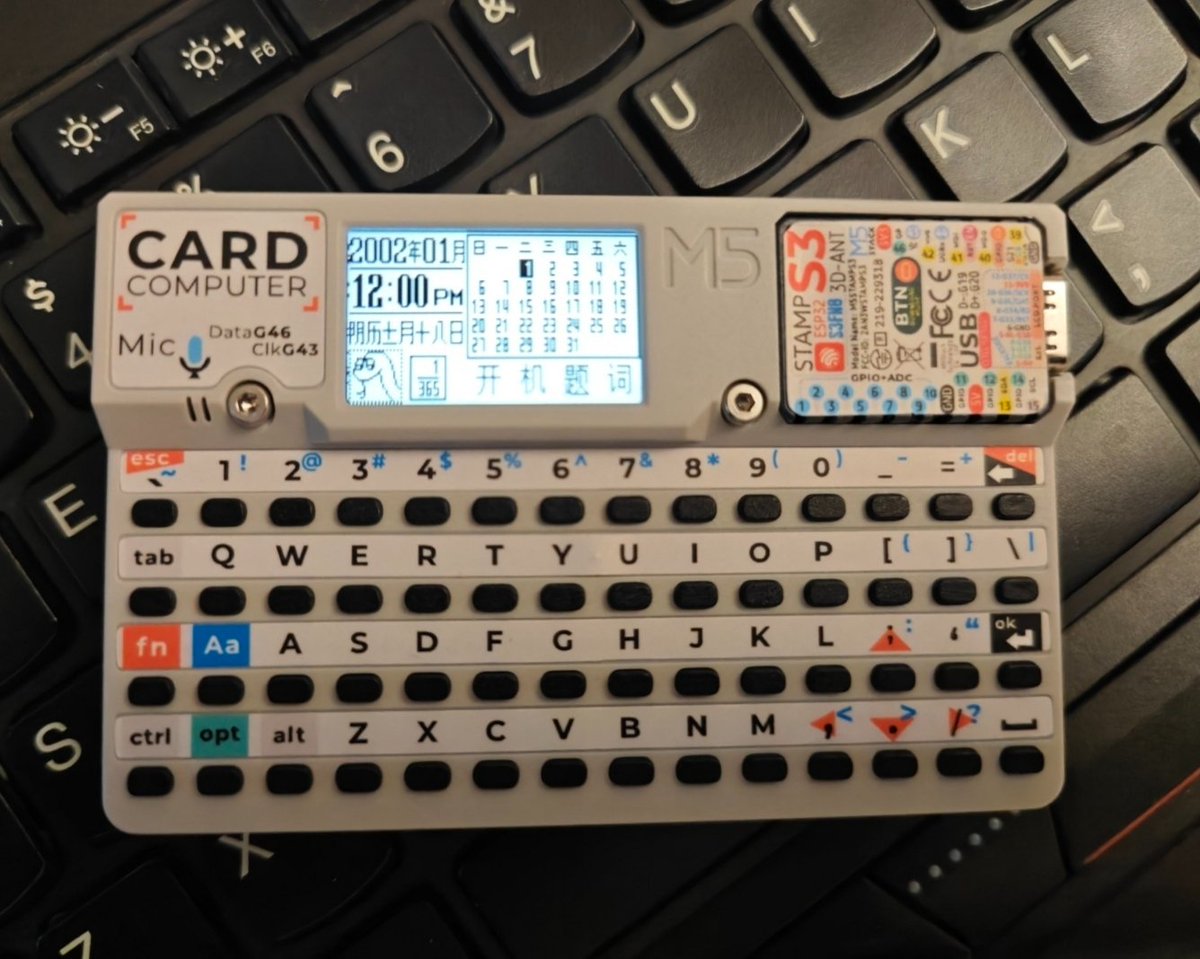 elephas's tweet photo. M5Cardputer成功移植文曲星NC1020模拟器 （虽然内存太小导致运行相当的慢）#M5Stack #M5Cardputer https://t.co/Oa6iqpeQmc
