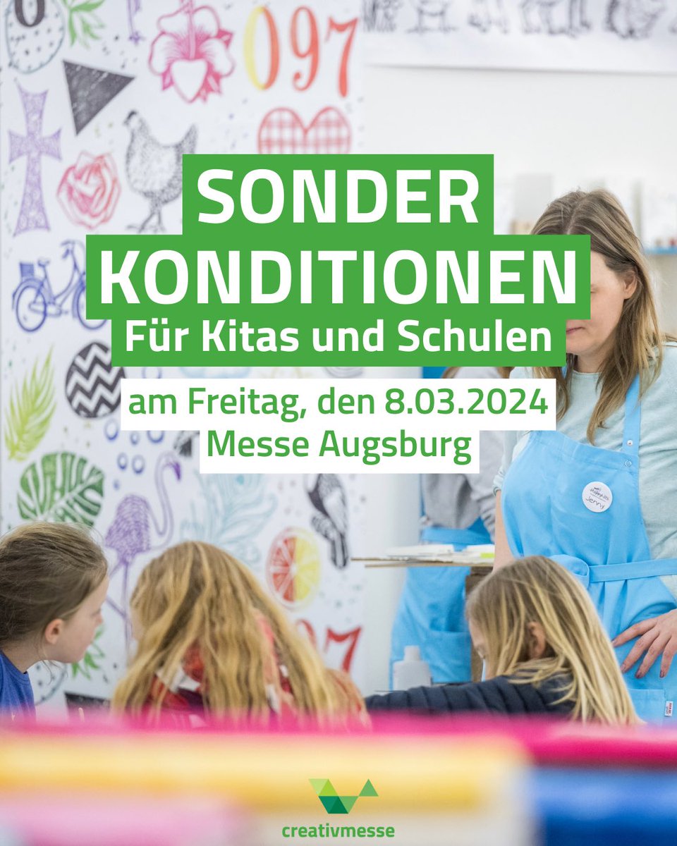 creativmesse's tweet photo. Auf geht’s zur #Creativmesse24 #gestalten #basteln #spielen im Klassenverbund zum kleinen Preis. https://t.co/2XtPgUag5x. Meldet euch an. #bayernedu #kita #twlz #kunstvoll #handson https://t.co/lOpEqg8e8B