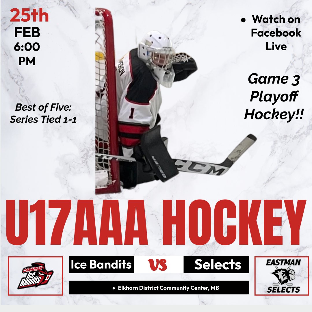 It’s Game 3 tonight in Elkhorn folks!!  Let’s go!! 🤠🏒🥅