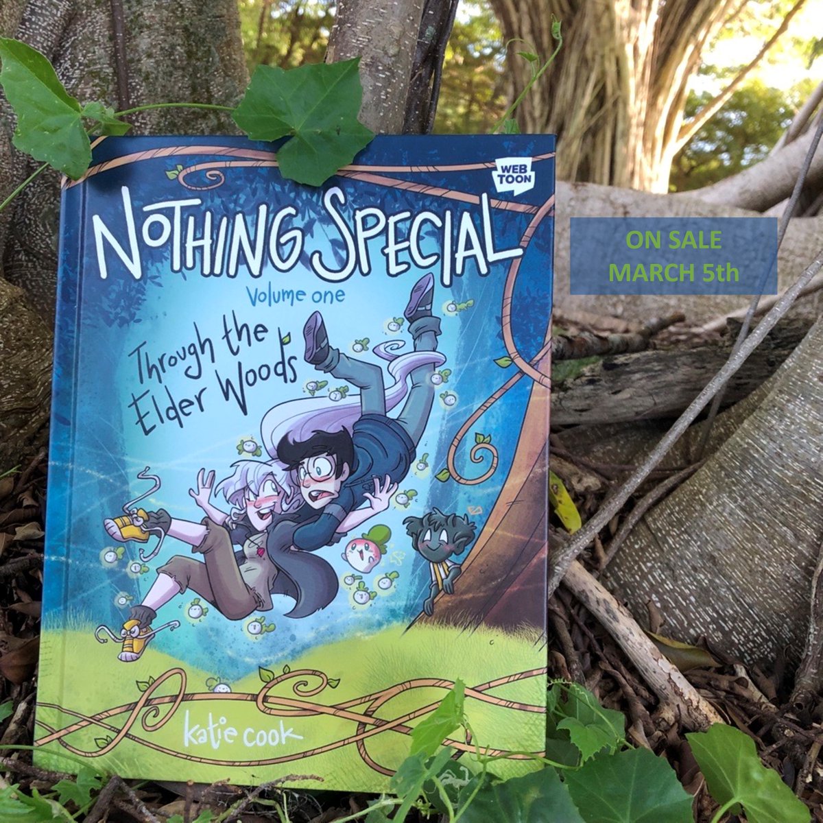 Nothing Special: Volume 1 Through the Elder Woods by @katiecandraw

Two not-so-human teenagers and a friendly ghost radish face the fantasy adventure of a lifetime in this captivating graphic novel, featuring exclusive behind-the-scenes material

@TenSpeedPress  @webtoonofficial