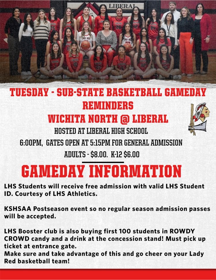 LiberalRedskins's tweet photo. ‼️ Girls Sub-State Basketball ‼️ https://t.co/gXliCz84UV