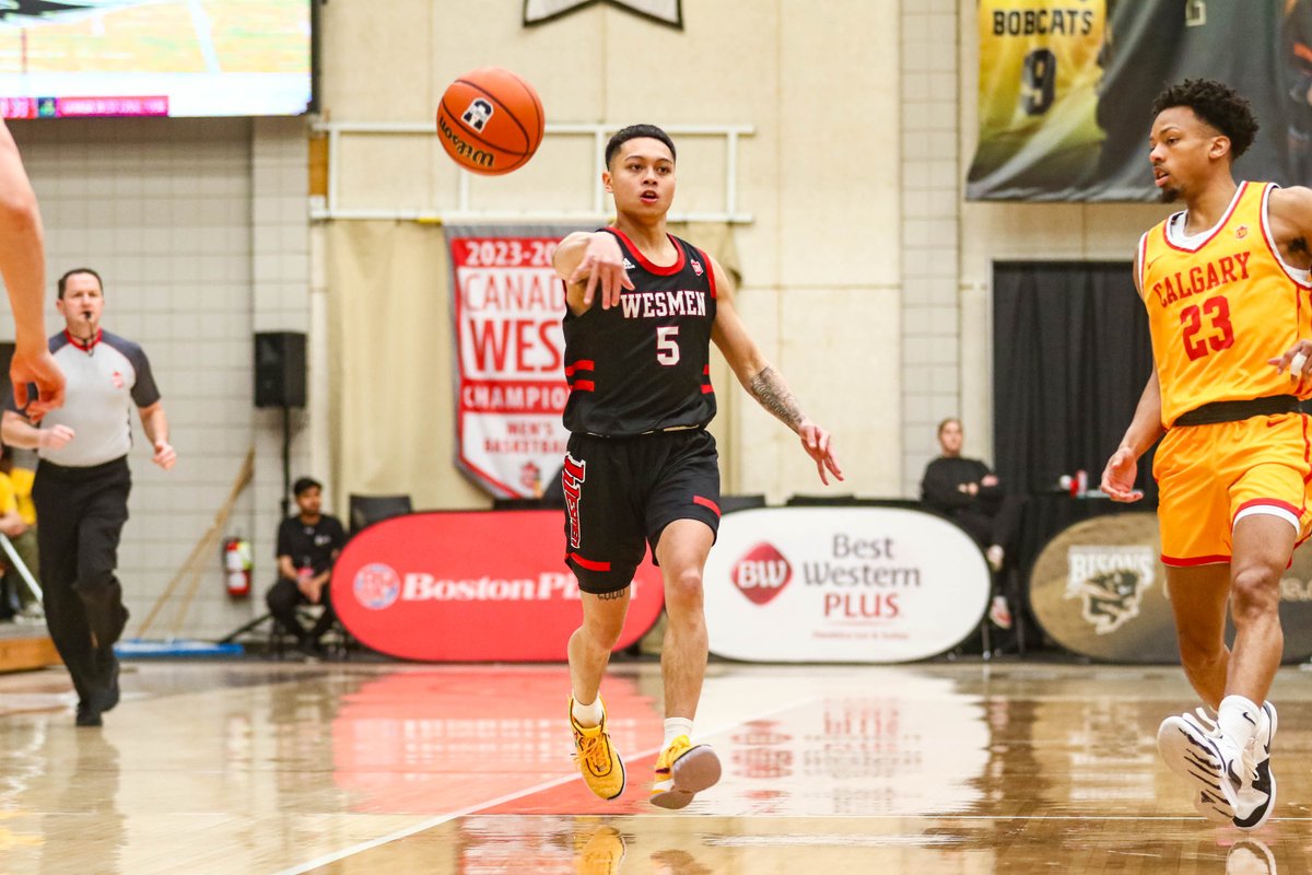Shawn Maranan set a <a href="/CanadaWest/">Canada West</a> playoff record with 18 assists, and the <a href="/WesmenMBB/">Wesmen Men's Basketball</a> team used a 13-0 run in overtime to book its spot in today's conference championship game and earn a berth in nationals for the second straight year. 

wesmen.ca/news/2024/2/25…

#WePlayForWinnipeg