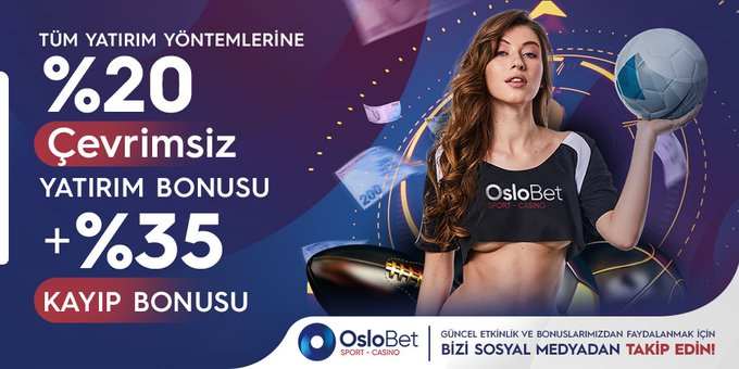 💳#Oslobet te Tüm Yatırım Yöntemlerine 🎁%2️⃣0️⃣ #ÇEVRİMSİZ Yatırım Bonusu ➕ 🏅 %3️⃣5️⃣ Kayıp Bonus Fırsatı ⚡️ t.ly/OSLOBET