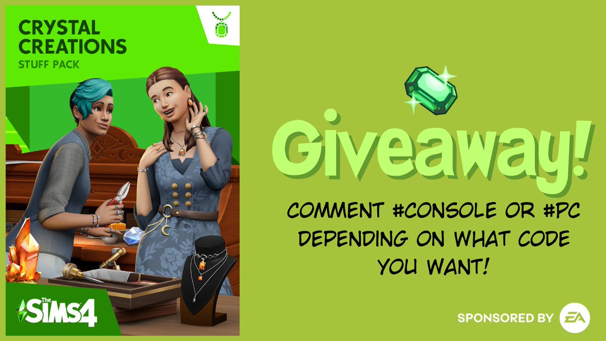 LilRedRidingSim's tweet photo. ✨Giveaway ✨#SponsoredbyEA #ad

💚To win:

1. Like, follow &amp; retweet (no quote retweets)
2. Subscribe to my youtube (optional)
3. Comment #PC or #Console for your code
4. Dm's open 28 Feb, 11am EST (New York Time)

#CrystalCreations #Sims4CrystalCreations #giveaway https://t.co/cZlxahlFSF