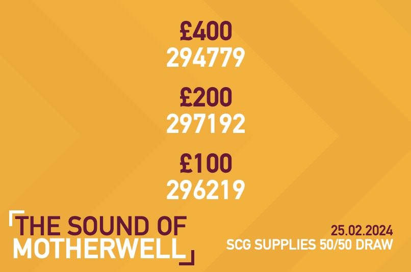 TheSoundofML1's tweet photo. #17 | 25.02.24    
SCG Supplies 50/50 draw results versus Celtic https://t.co/RzKe3htwku