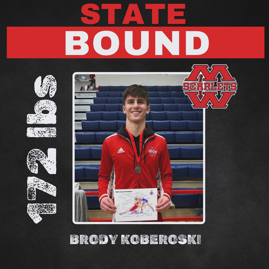 State Wrestling Qualifier Brody Koberoski! Good luck next week! @MW_Wrestling