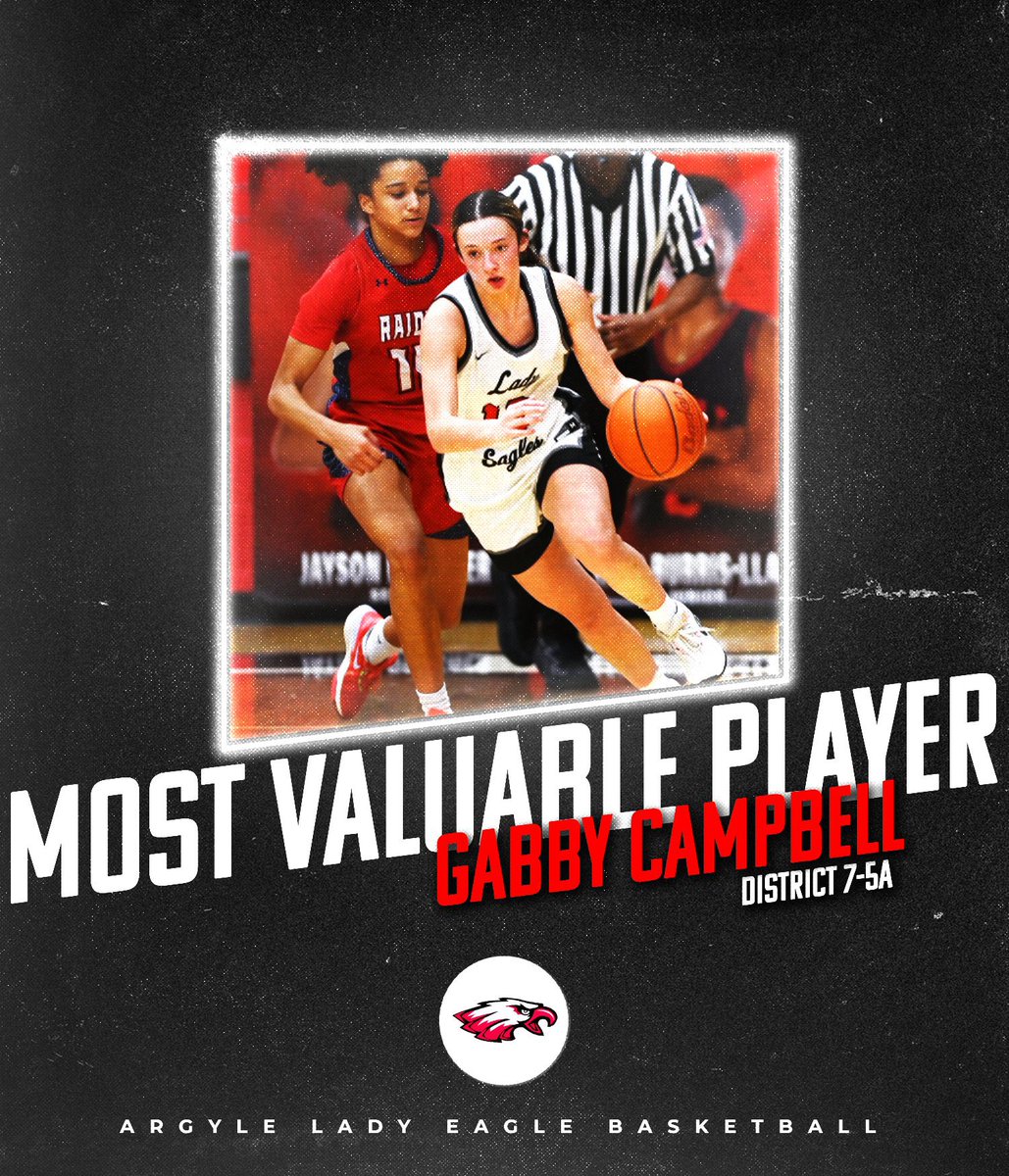 Argyle Lady Eagles Basketball (@ahsladyeagles) on Twitter photo District 7-5A Co-MVP | Gabby Campbell | <a href="/gabbycampbell0/">gabby campbell</a>
<a href="/ArgyleSports/">Argyle Eagles Booster Club</a> <a href="/ArgyleISD/">Argyle ISD</a> <a href="/TheTalonNews/">The Talon News</a> District 7-5A Co-MVP | Gabby Campbell | <a href="/gabbycampbell0/">gabby campbell</a>
<a href="/ArgyleSports/">Argyle Eagles Booster Club</a> <a href="/ArgyleISD/">Argyle ISD</a> <a href="/TheTalonNews/">The Talon News</a>