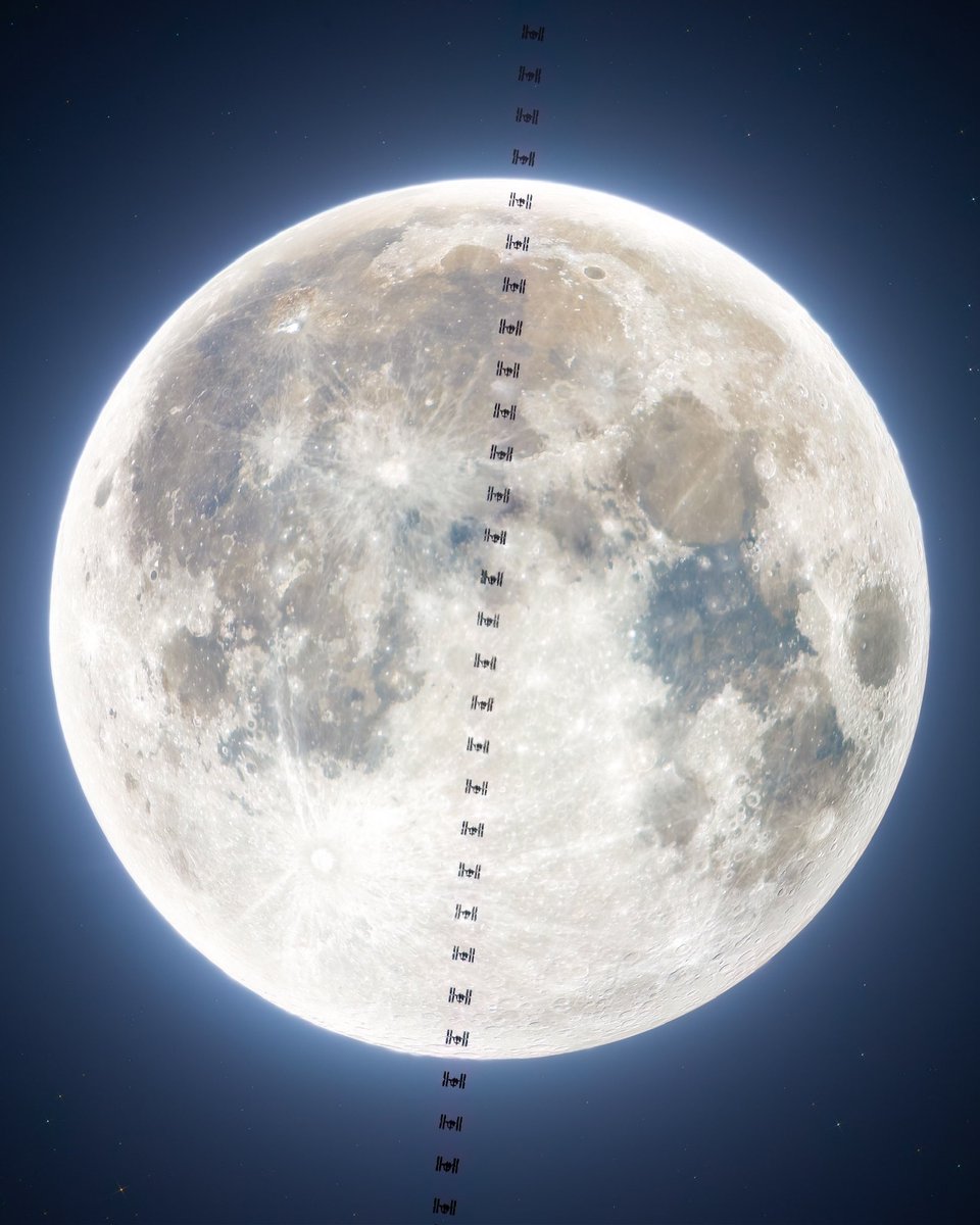 The @Space_Station lunar transit at 2:00 am this morning #isslunartransit #fullmoon