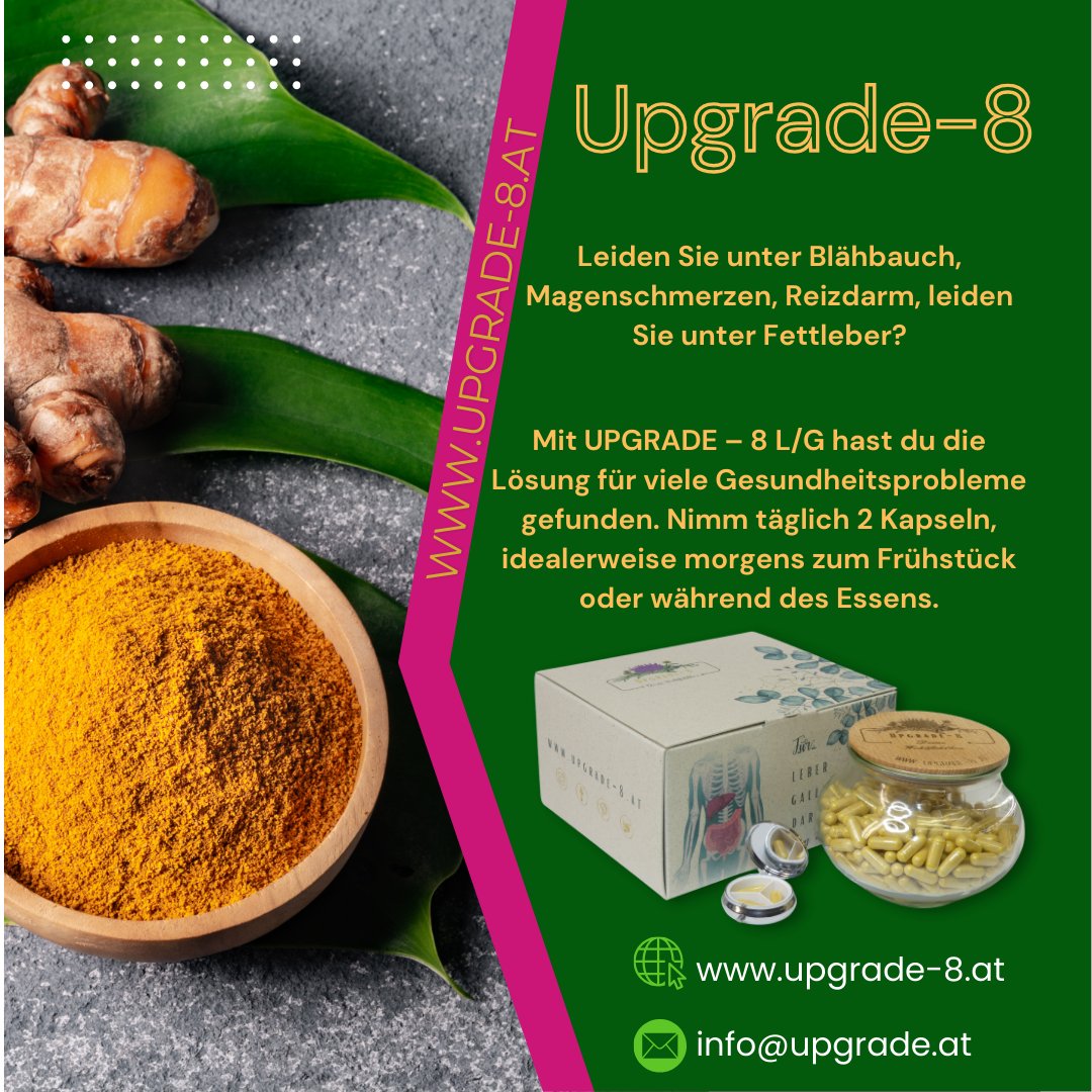 Curcuma bietet beeindruckende gesundheitliche Vorteile:
🌱 Entzündungshemmend:      Curcuma ist für seine starken entzündungshemmenden Eigenschaften bekannt,      die zur Linderung von Entzündungen im Körper beitragen können.
upgrade-8.at/landing