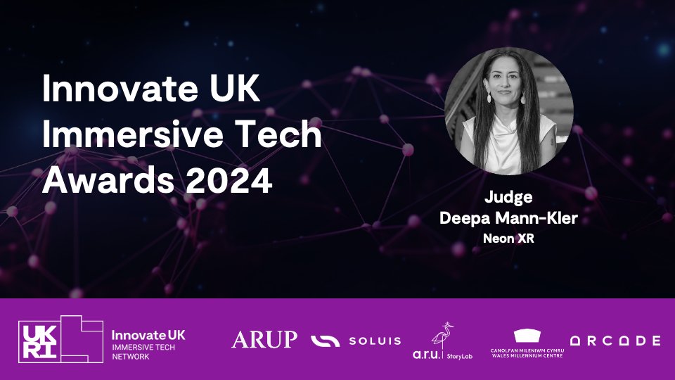Excited to announce that I will be joining the judging panel for @innovateuk’s Immersive Tech Awards! Sign up for the launch event on Monday to find out how to apply and more: bit.ly/48eK5Ei #IUKImmersiveTechAwards #XR #VR @IUK_Immersive
