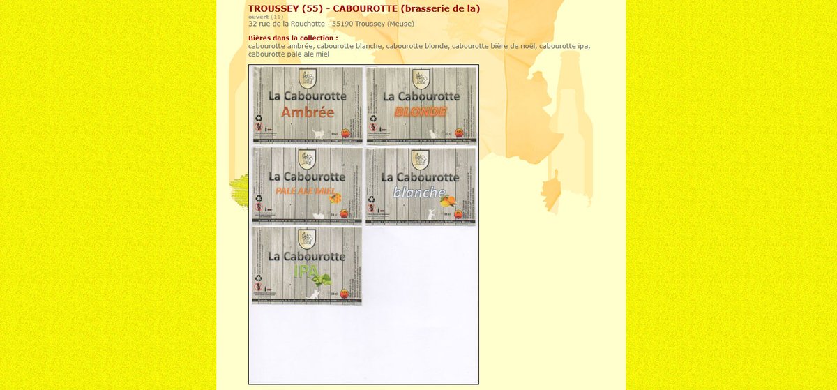 Ajout de la brasserie de la Cabourotte de Troussey 
beuhbababeercollection.com/bierpage/franc… 
#bbC #bière #étiquettes #collection #répertoire #brasserie #microbrasserie #cabourotte #troussey #meuse #grandest #chat #gambrinusfrance
