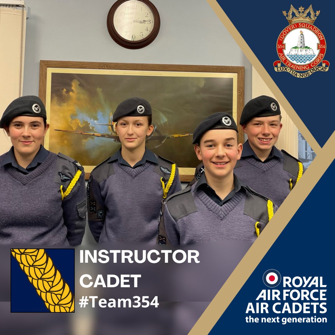 354Dover's tweet image. At the weekend, four cadets completed a Method of Instruction assessment. This is designed for the more experienced cadets and aims to develop them into a good instructor to aid teaching of newer cadets at the Squadron. Congrats to them all #Team354 #WhatWeDo #InstructorCadet