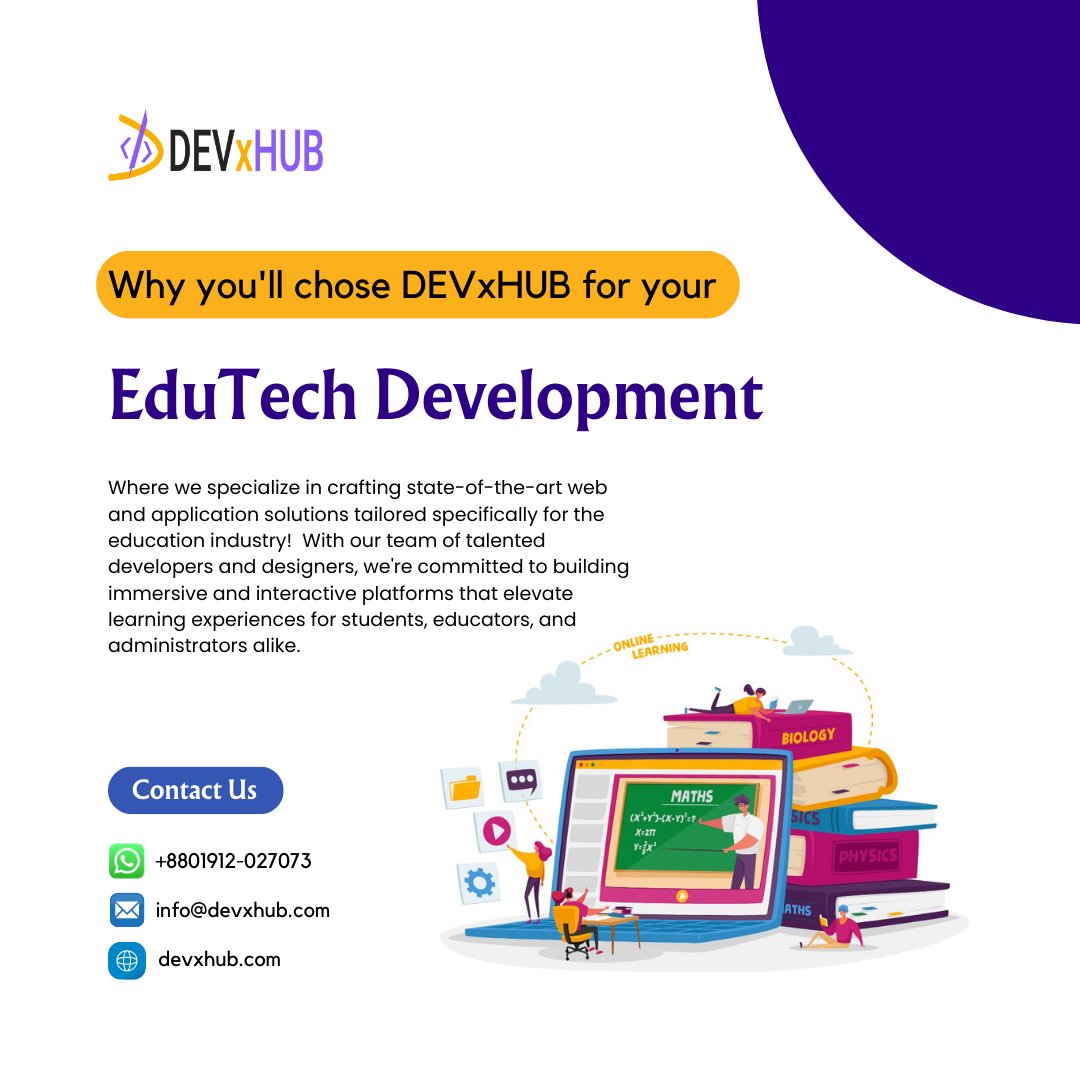 hudacse6's tweet image. Why you&apos;ll chose DEVxHUB for your EduTech Development.   

Read more : linkedin.com/feed/update/ur…

#EdTechInnovators #webdevelopment #CustomAppDevelopment #AppDevelopment #android #iosdevelopment #webapplication #DigitalTransformation #Devxhub #DEVxHUB #TransformingEducation