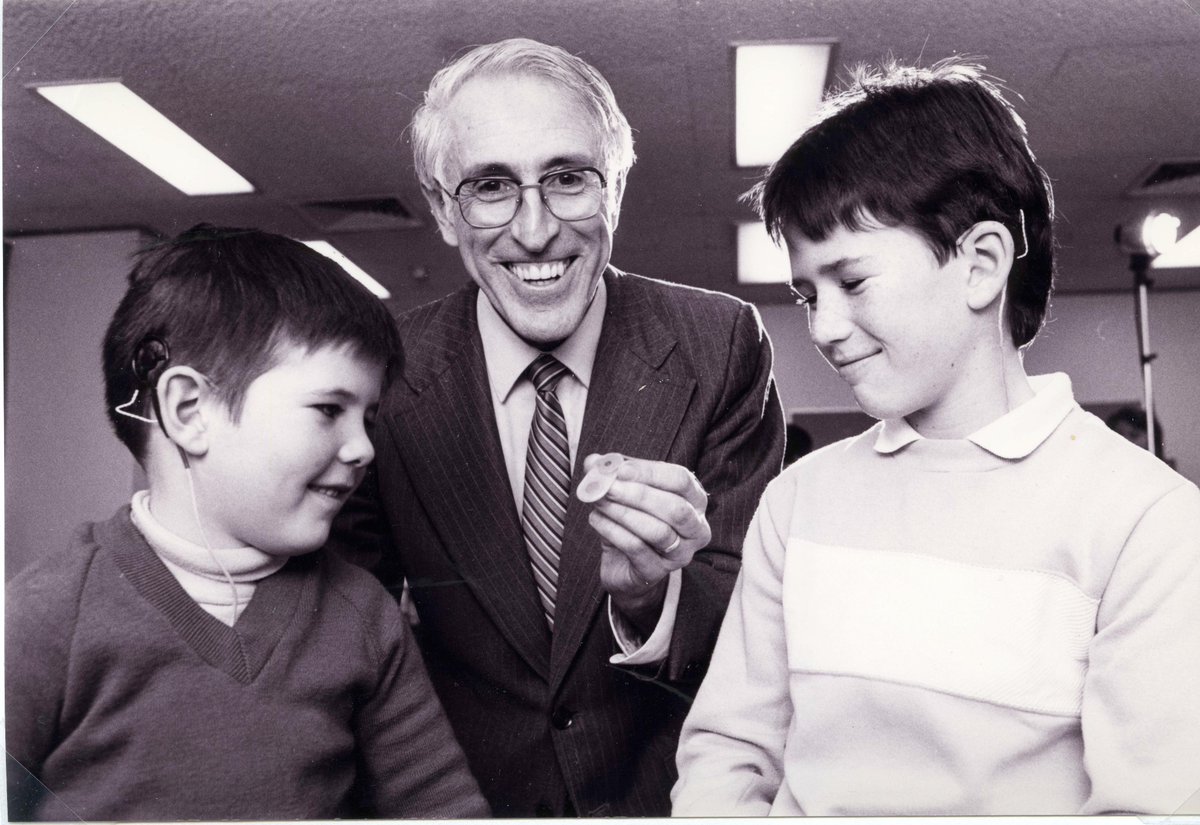 Happy #InternationalCochlearImplantDay! Over 1 million #cochlearimplants have helped people hear since Professor Graeme Clark invented the multichannel cochlear implant in 1978. Bryn &amp; Scott (pictured) were the 1st children to receive multi-channel cochlear implants 37 years ago!