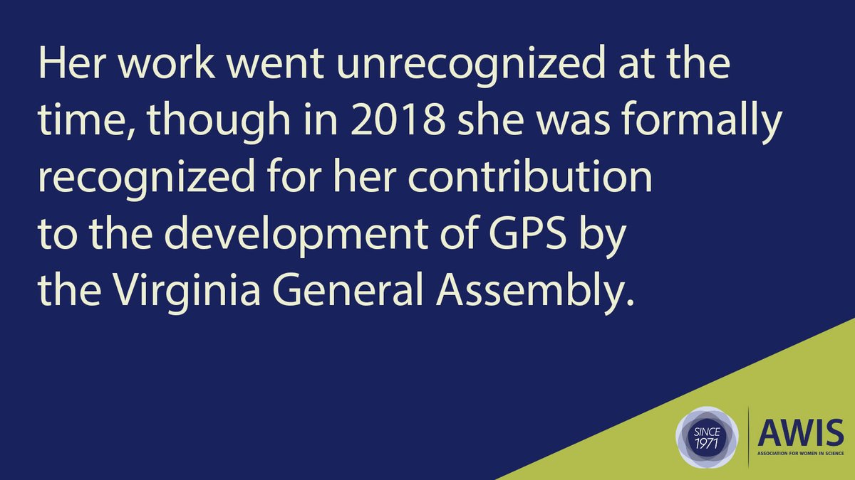 Dr. Gladys West is a American mathematician who helped develop the Global Positioning System (GPS).

awis.org/historical-wom…
#BlackHistoryMonth #WomenInScience #HiddenFigures