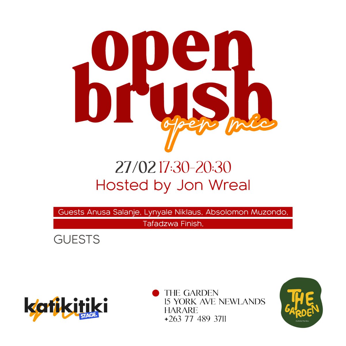 Katikitikispace's tweet image. Handing over the Open Mic to our painters! How you may ask?

By getting to introduce themselves using the #pechakucha method of presenting!

Join us as we gather some of Zimbabwe&apos;s most talented and upcoming artists together this Tuesday 🇿🇼🎨

#painting #harare  #art #culture