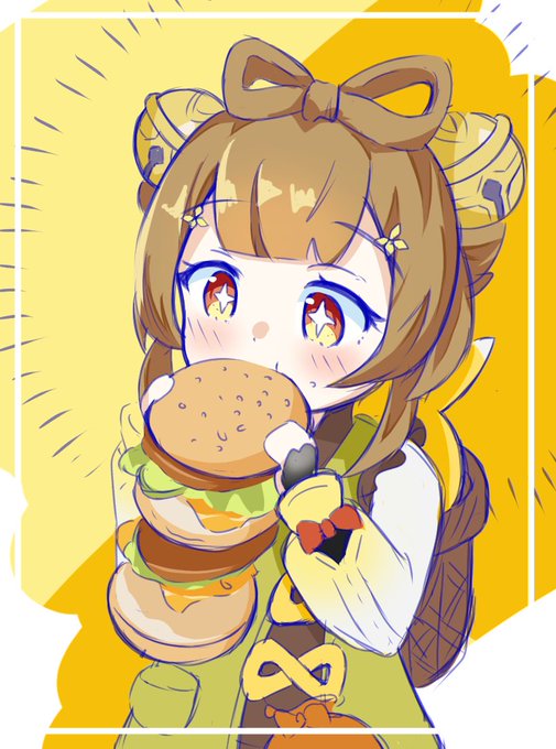 「ハンバーガー 髪飾り」のTwitter画像/イラスト(新着)