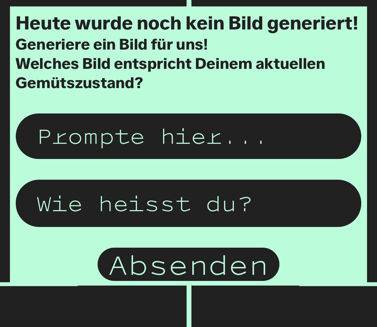 philipp meier 🙃 (@metamythos) on Twitter photo auf turingagency.org kann täglich ein bild generirert werden. der heutige slot ist noch frei 👀
/cc <a href="/turing_agency/">Turing Agency</a> <a href="/mkilg_/">Marie Kilg.meh</a> <a href="/rob_salzer/">Robert Salzer</a> <a href="/roland_fischer/">roland fischer</a> auf turingagency.org kann täglich ein bild generirert werden. der heutige slot ist noch frei 👀
/cc <a href="/turing_agency/">Turing Agency</a> <a href="/mkilg_/">Marie Kilg.meh</a> <a href="/rob_salzer/">Robert Salzer</a> <a href="/roland_fischer/">roland fischer</a>