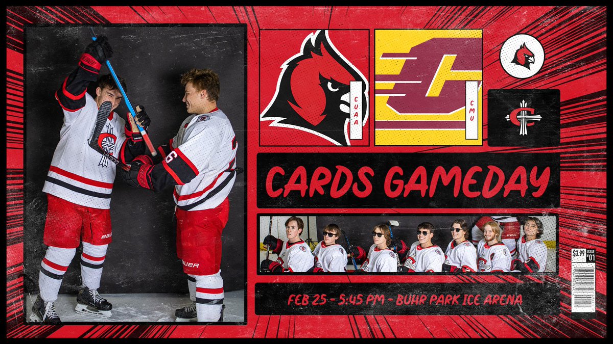 CUAA_MHockey's tweet photo. CARDS GAMEDAY:
D2 is looking to get cooking in today's outdoor game at Buhr Park versus the Chips.

#allin #cardinalsriseabove #becauseof https://t.co/xCJF4nHfQD