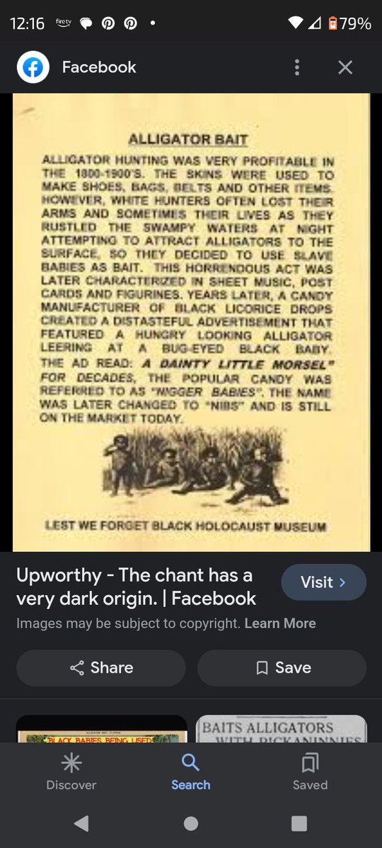 Yes I'm going there. Slave Owners would kidnap black babies and use them as alligator bait. They even put out Ads wanting to lease black babies to use as alligator bait.#HappyBlackHistoryMonth