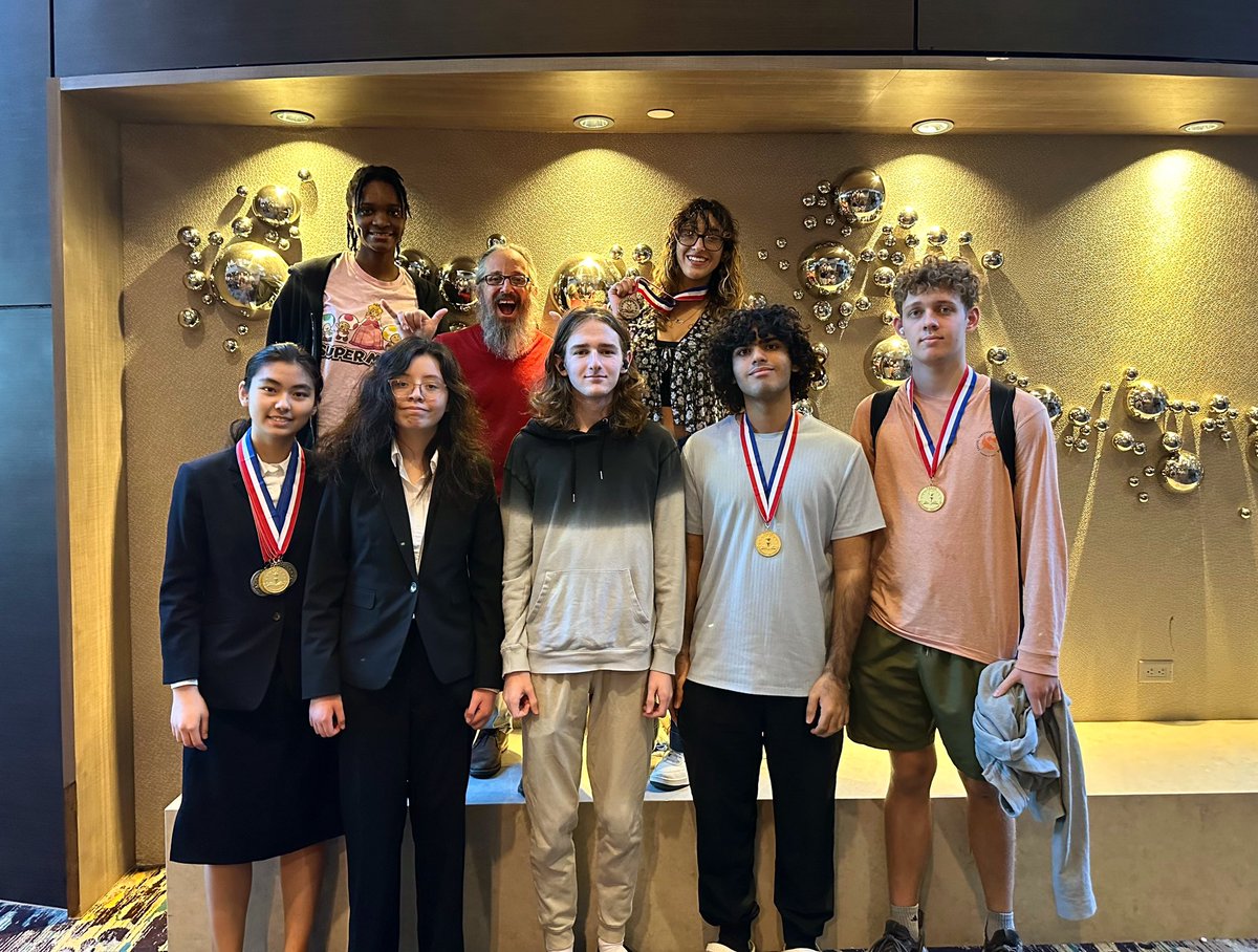 MsTorresSELAR's tweet photo. That’s a wrap for GR #AcaDec at State in Frisco! Congrats! Jiaying Song got gold in economics, math, and music and silver in art. Trinity Rosas received bronze in essay. Jiaying got 2nd individual overall honors large school! Everyone did amazing! #wearegr @MrThroopGRHS https://t.co/PdkaXJKP0M