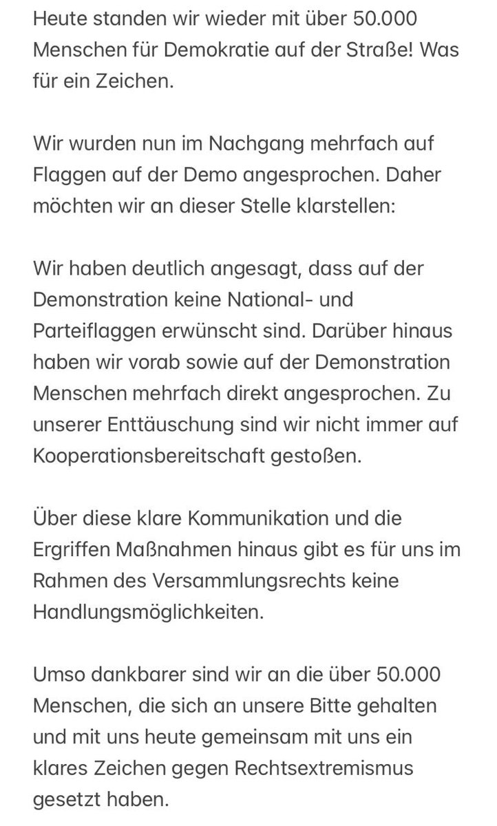 Nachtrag zu unserer heutigen Demo für Demokratie in Hamburg: